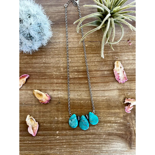 Turquoise Petal Necklace